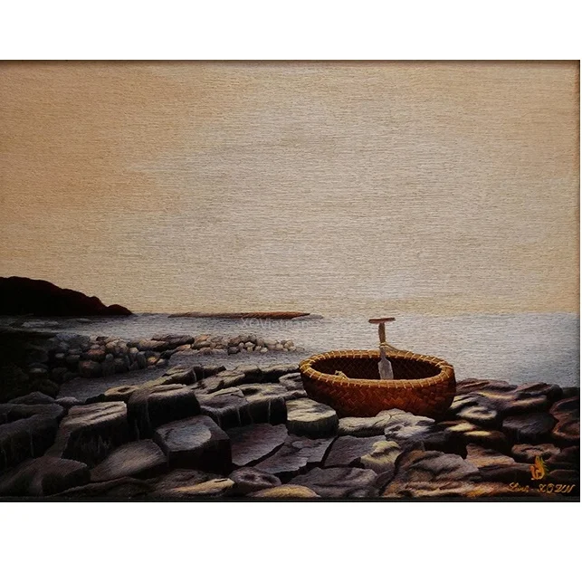 
Living Room Wall Decoration Traditional Seacape Painting My Homeland Hanging Embroidery Paintings 