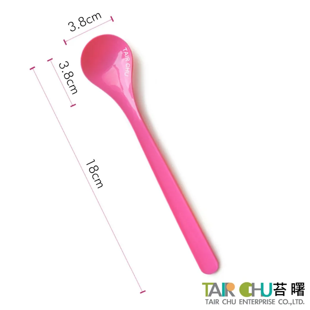 18cm Lovely Colorful Sundae Ice Cream Disposable Plastic Spoon
