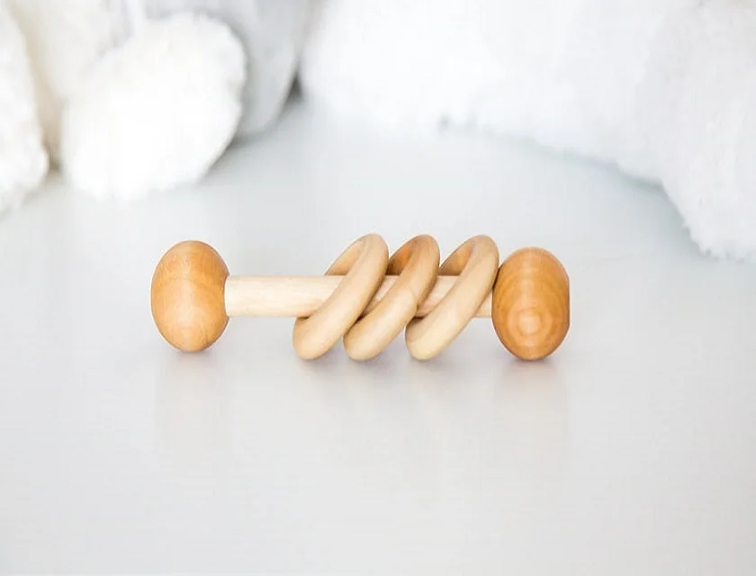 Детские деревянные погремушки детские игрушки для прорезывания зубов лучшие жевательные кольца натуральная древесина