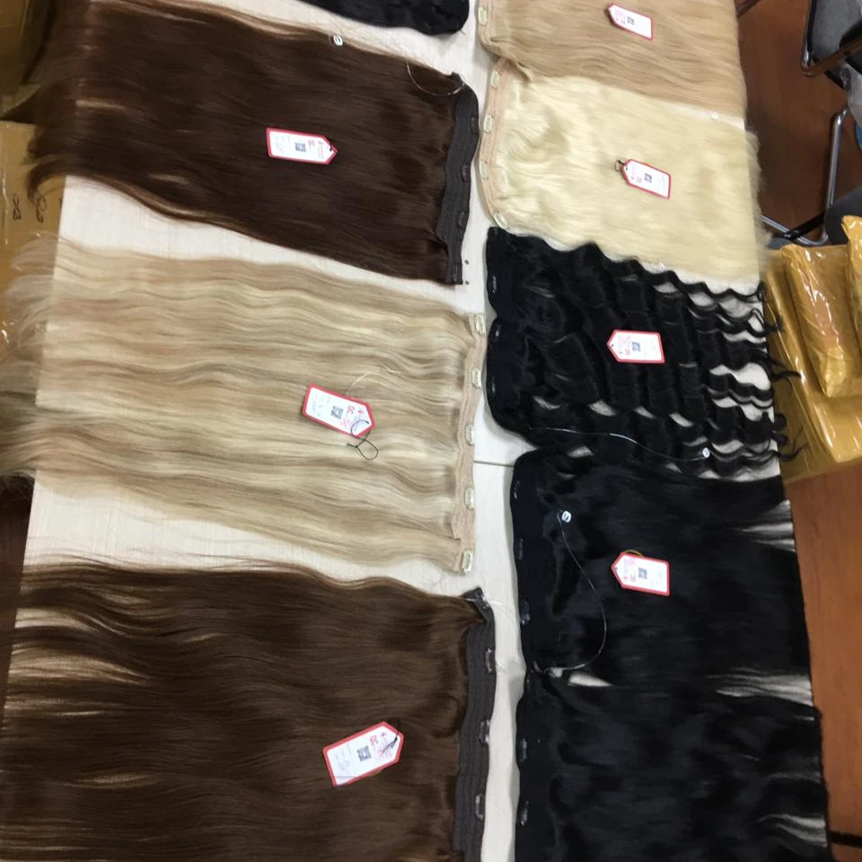 Vietnamese Human  Straight  Diffrent  Colors  Halo  Clipin  Hair Extension