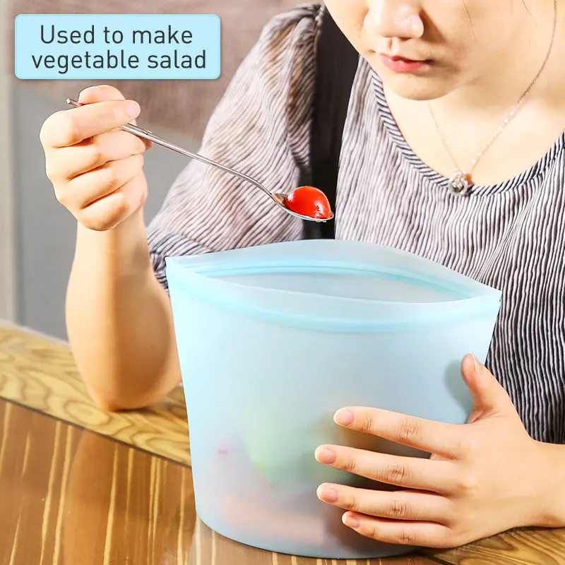 
BPA free silicone ziplock bag silicone food container silicone food storage container 