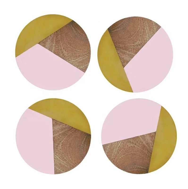 Wooden And Resin Coasters handmade wooden customized tea coaster sets tableware mate by lametierartz