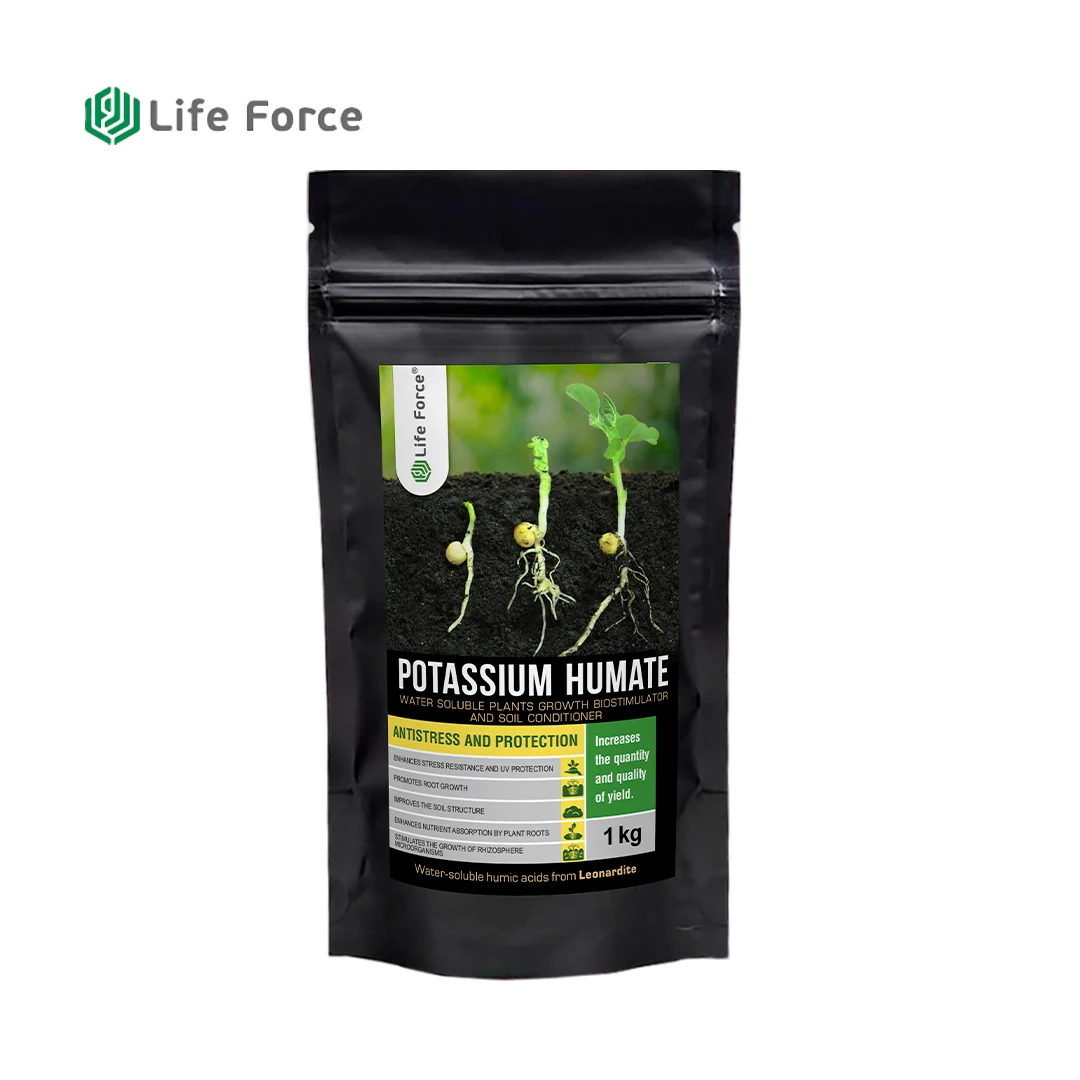 Organic Humic Acid Powder Soluble Humate Potassium Fertilizer Life Force SH 301/1 Soluble Potassium Humate