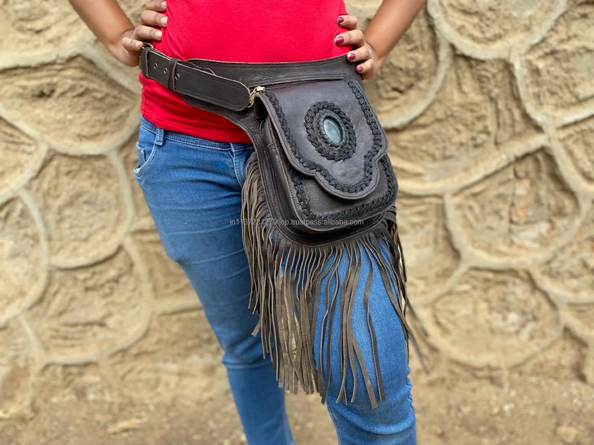 Fashion Fringe Fanny Pack Waist Bag Woman Leather Waist Bum Bag