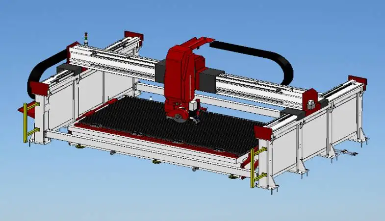 Automatic bridge granite saw jet  stone cutting machine