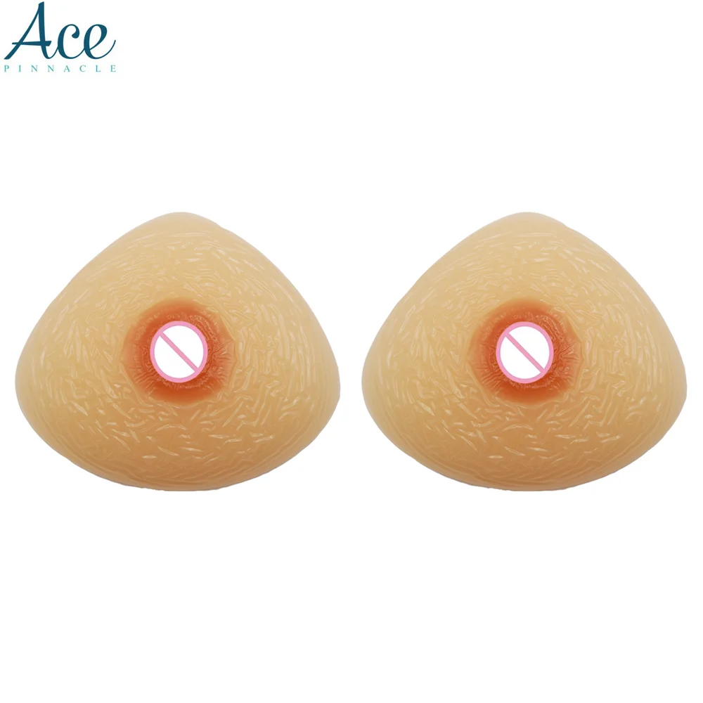 D cup triangle shape skin color Self-Adhesive Silicone prosthesis mastectomy breast form for Post surgery cross-gender dresser