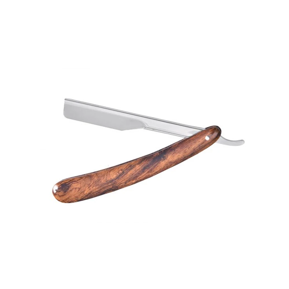 Прямая черная бритва с ручкой в виде зебры/нержавеющая сталь