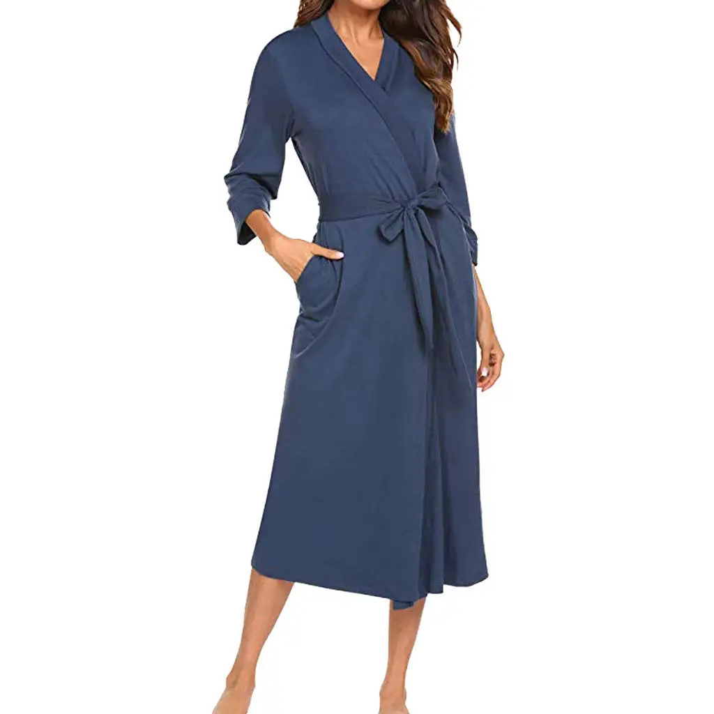 Bathrobe Cotton Soft Plain Coral fleece Women robe pajamas Autumn and winter Bathrobe Plus Size Bathrobe by Canleo International