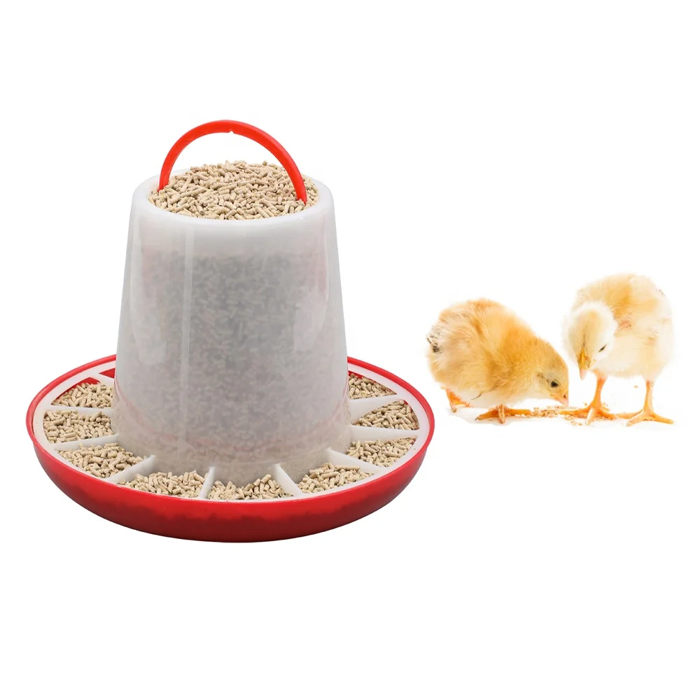Hot welcomed Pure Plastic 1.5kg / 3 lb Semi-Opaque Portable Plastic Poultry Feeder For Baby Chicken Feeding
