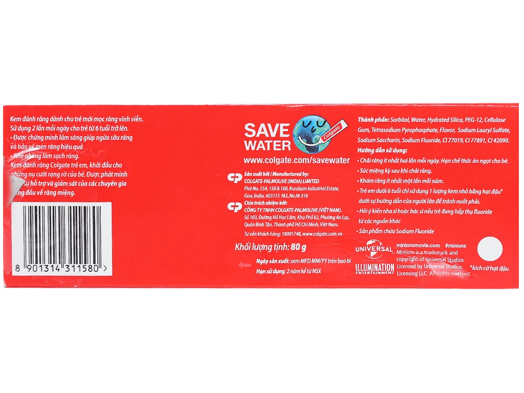 
Minion baby toothpaste kids fruit flavor prevents tooth decay, protects tooth enamel toothpaste 