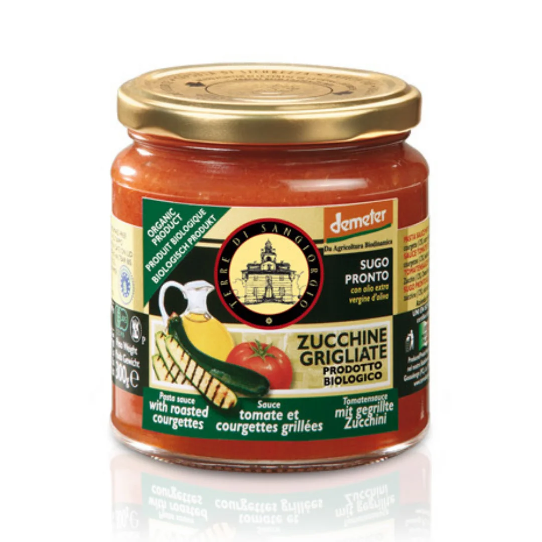 
Organic italian quality ready to eat TOMATO SAUCE with zucchini 300gr 