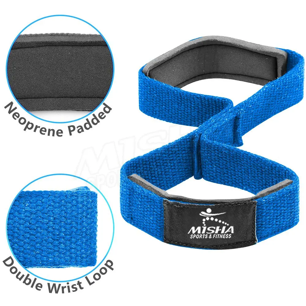 Heavy Duty Figure Eight Weight Lifting 8 Hand Protract Straps For Men Women Good Quality Gym Strap Weight Lifting Wrist Straps