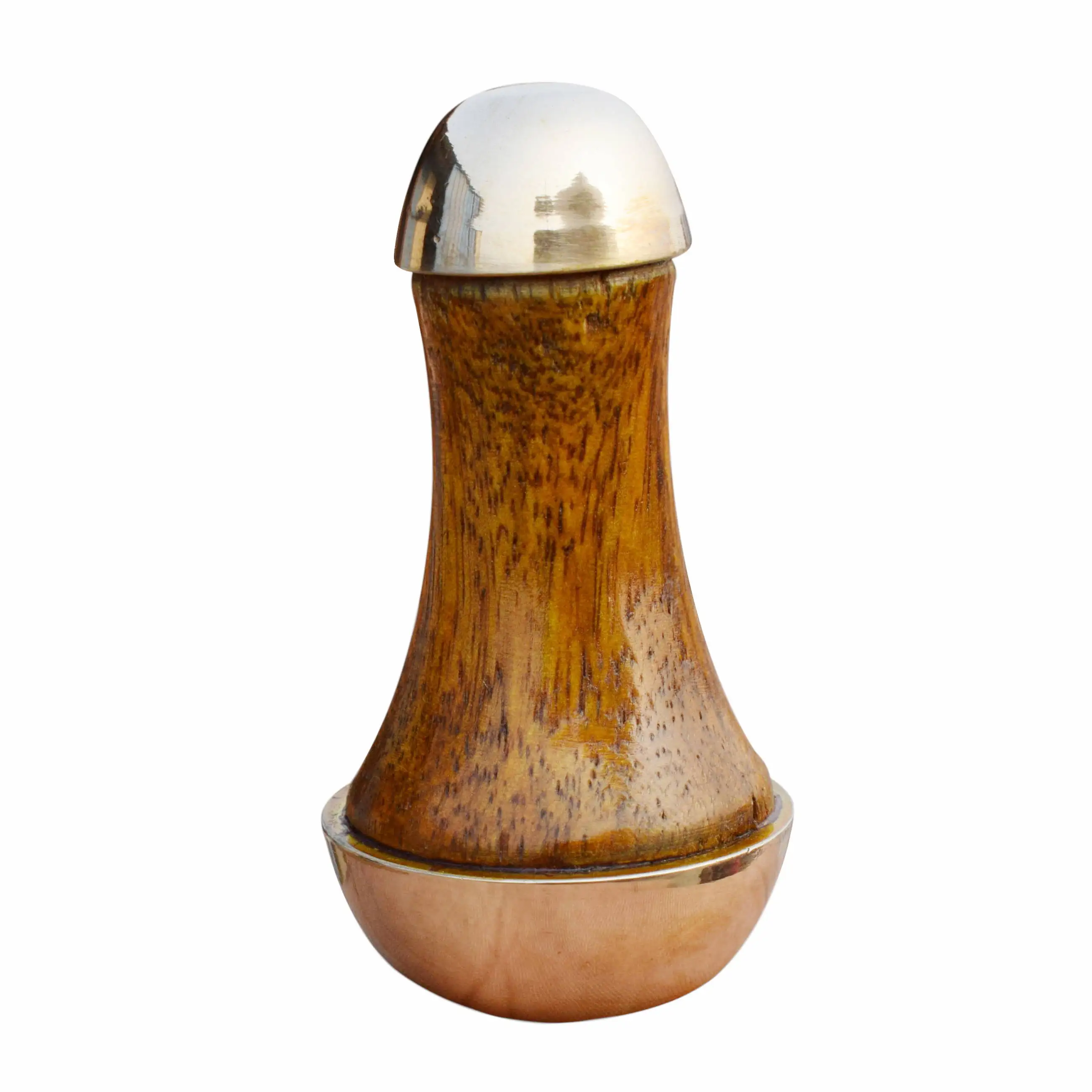 Kansa Handheld Massager with Wooden Handle 90% Copper and 10% Tin for Body and Eye Massage Metal Construction