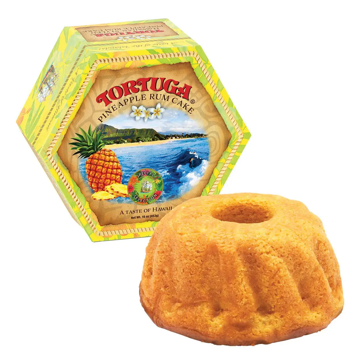 TORTUGA Caribbean HAWAIIAN PINEAPPLE Rum Cake - 16 oz - The Perfect Premium Gourmet Gift for Gift Baskets Giveaways