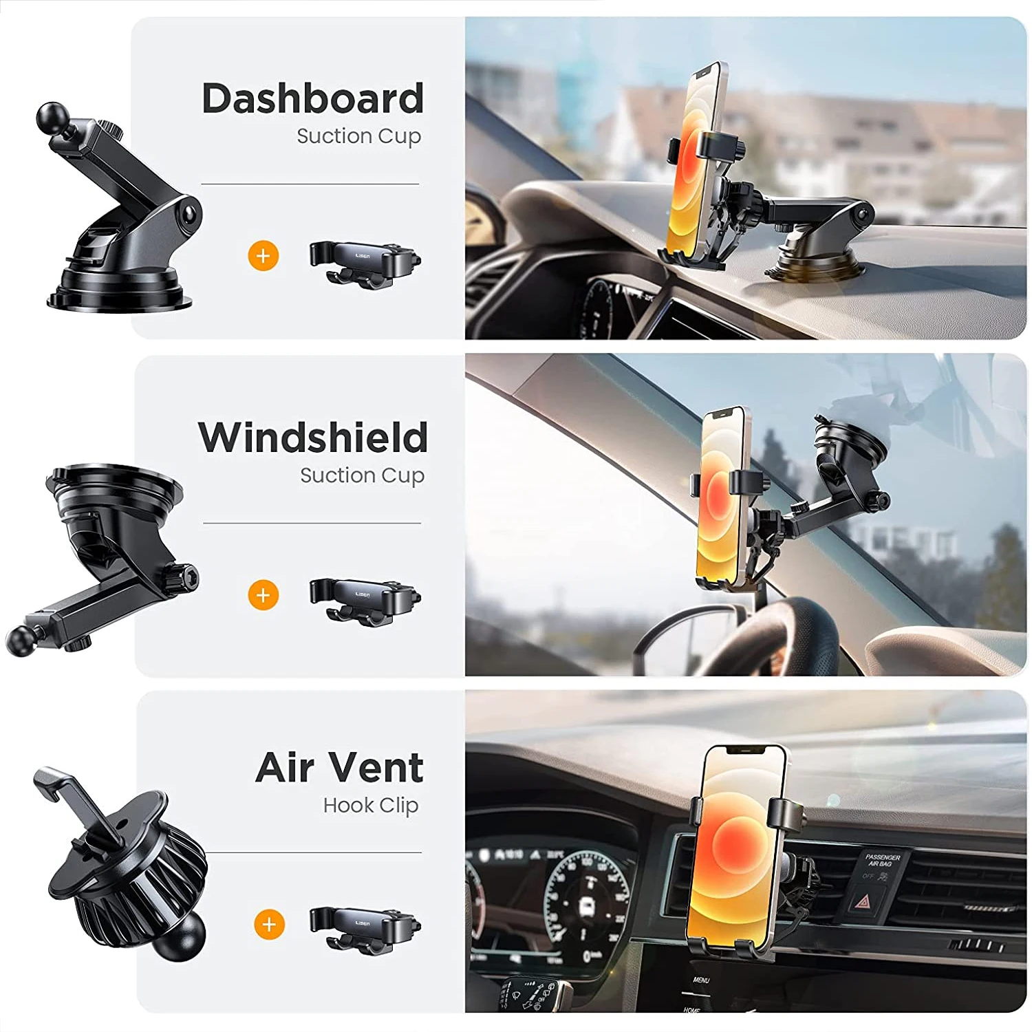 Lisen Car Auto-Lock Gravity Cell Phone Car Mount Air Vents phone holder car  phone holder