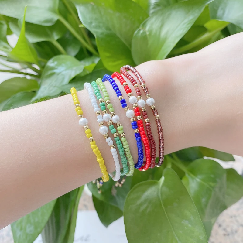 Boho Style Tiny Glass Beads Braided Bead Bracelet