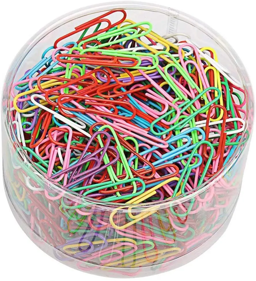 Vietnam 700pcs High Quality Multicolor Vinyl Coat 28mm With Plastic Box Paper Clips