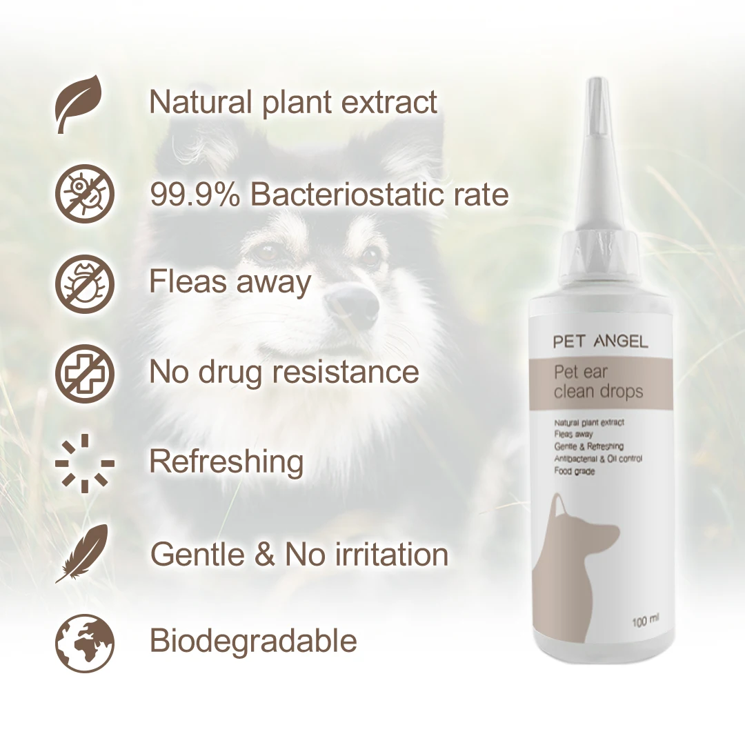  Травяной ушной очиститель для домашних животных лечение инфекции ушей усовершенствованный раствор уменьшения запаха покраснения зуда раздражения и воспаления 100 мл