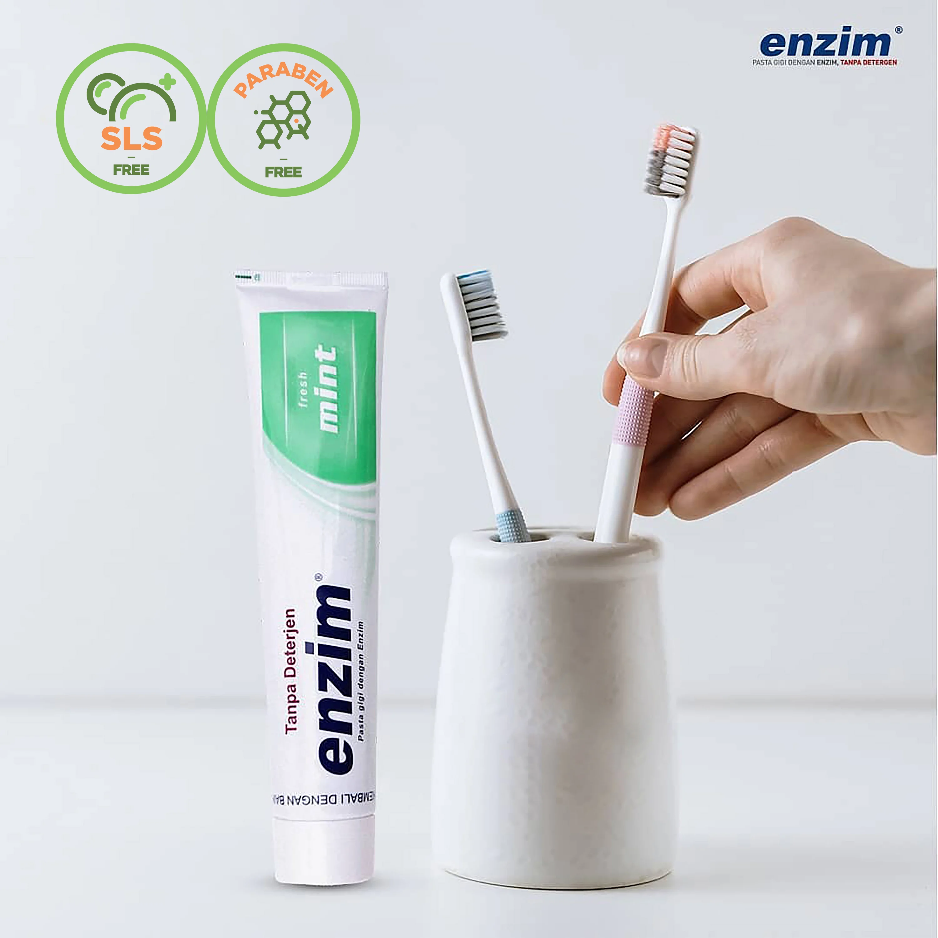 Ферментная зубная паста доступный образец частная марка oem мята халяльный сертификат