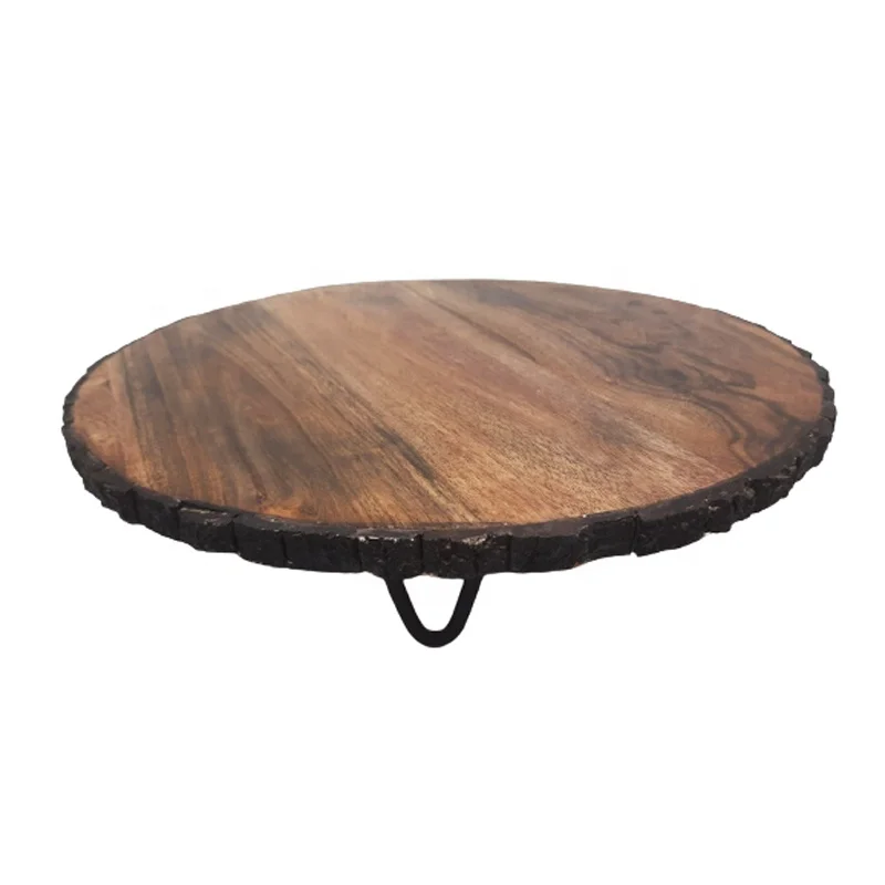 Оптовая продажа оптовая круглая подставка для торта из дерева и мозаики высшего качества с фиксированным основанием естественный цвет свадебного центрального зала ручная работа