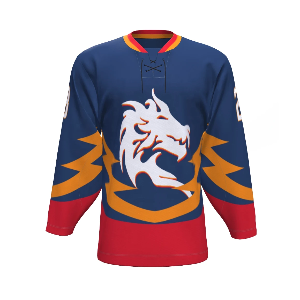 Men Sublimation Ice Hockey Jerseys Long Sleeves V-Neck Ice Sports Wear Warm Hockey Jerseys