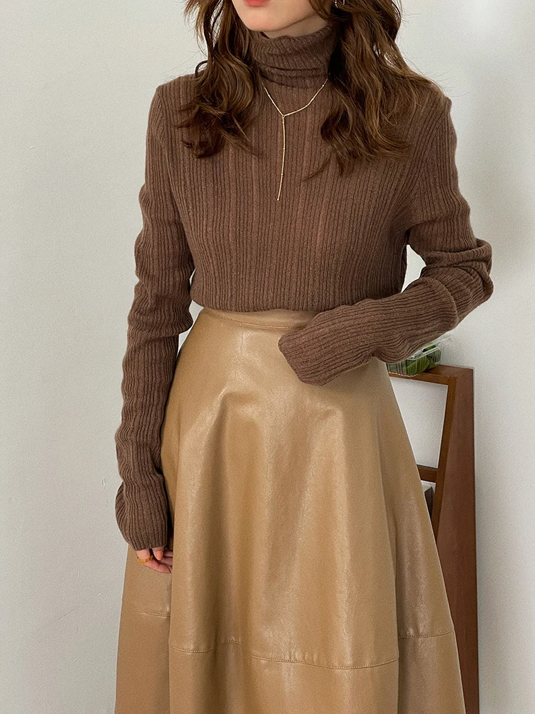 100% Pure Cashmere Sweater Custom Printed High Neck Cashmere Tops Ladies Female Women Pullover 100% Wool Cashmere Sweater
