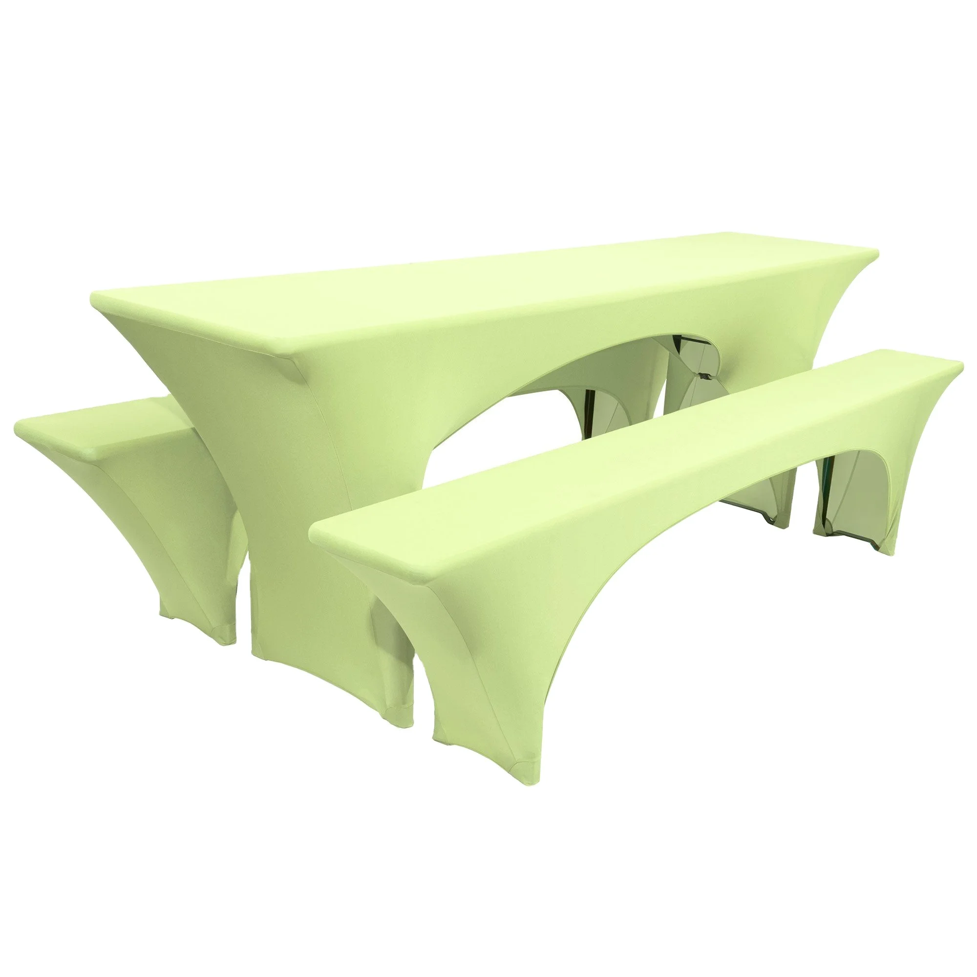 apple green stretch beer table bench cover set of 3 for 1 beer table and 2 beer bench used for wedding party outdoor