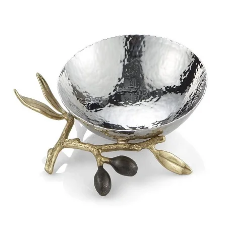 Стальная сервировочная миска с подставкой для листьев эксклюзивное качество кухонная посуда Сервировочная фруктов