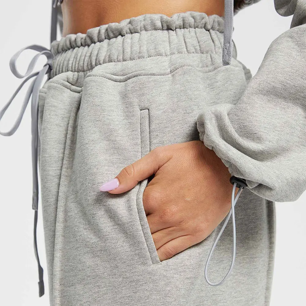 HOT customized 2021 New Arrival Women Wide Joggers sweatpants and hoodie set Tracksuit Women Two Piece Pants Set