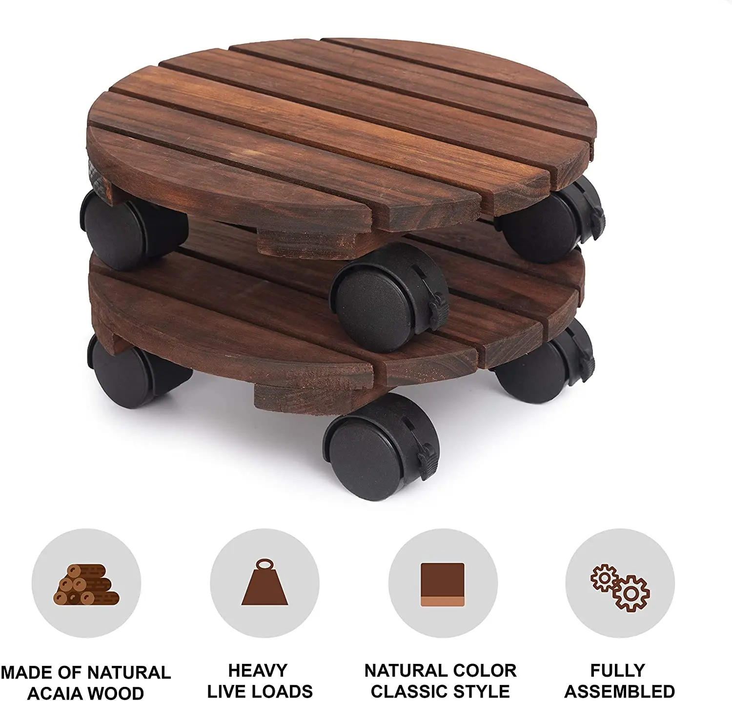  Деревянный Цветочный подставка из Вьетнама деревянный цветочный горшок для растений с колесами