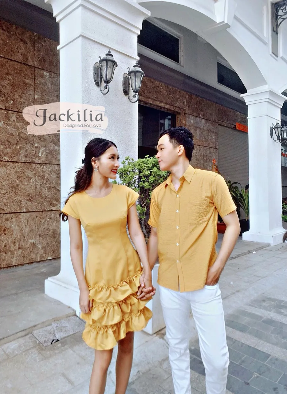 family matching casual outfits Mustard Yellow Dress family match clothes For Wholesale Export Ready to ship