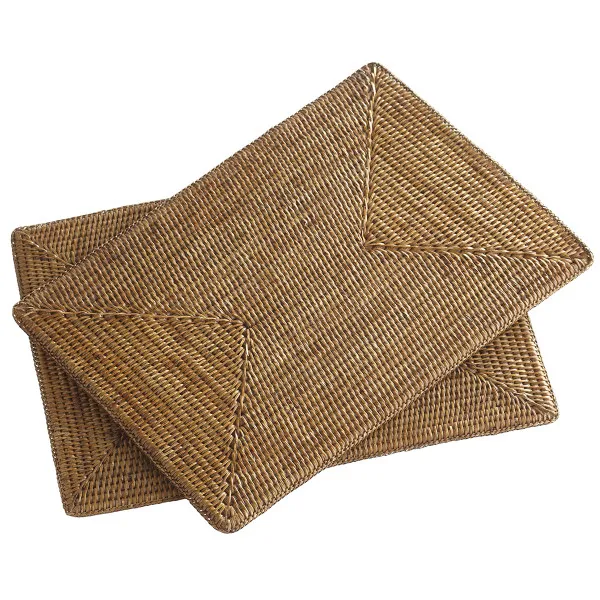 Wholesale table wedding placemat woven rattan square placemat set 2020