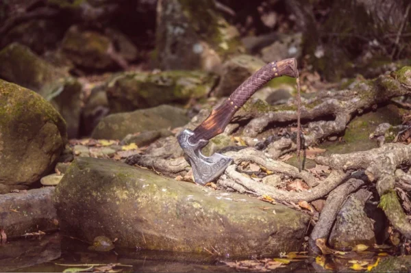 Custom Handmade Damascus Steel Viking Axe Bearded Axe Survival outdoor axe Anniversary Gift