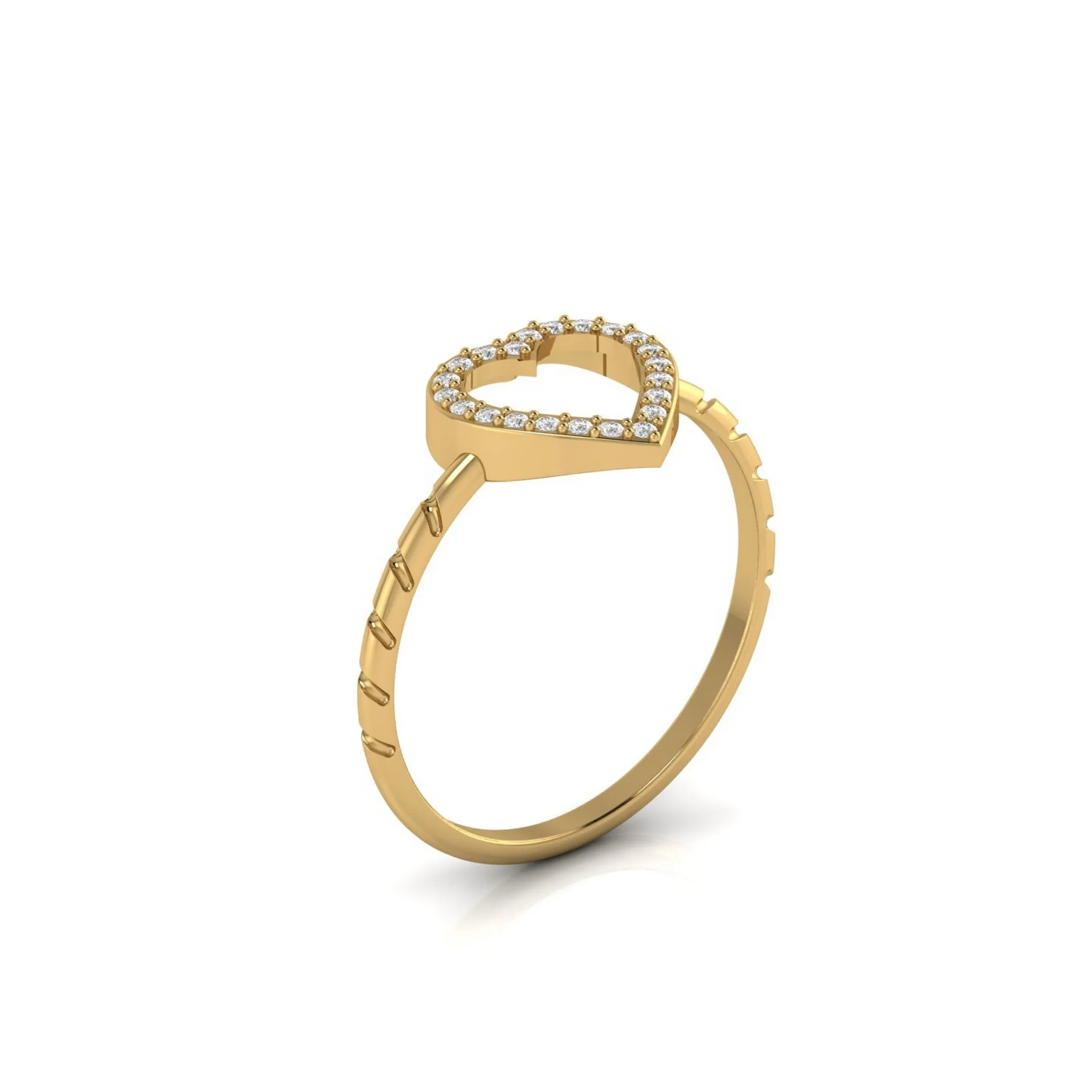 Beautiful Heart Shape Designer Diamond Ring 14kt Solid Gold For Women Solid Gold Minimalist Anniversary Fine Jewelry