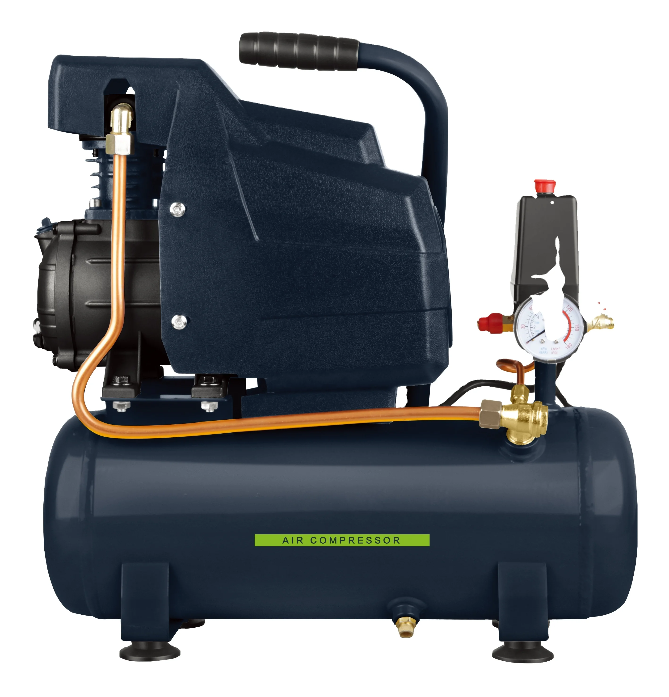 Воздушный компрессор 9L 8bar 1.3HP TA0500109, портативный поршневой воздушный компрессор с прямым приводом