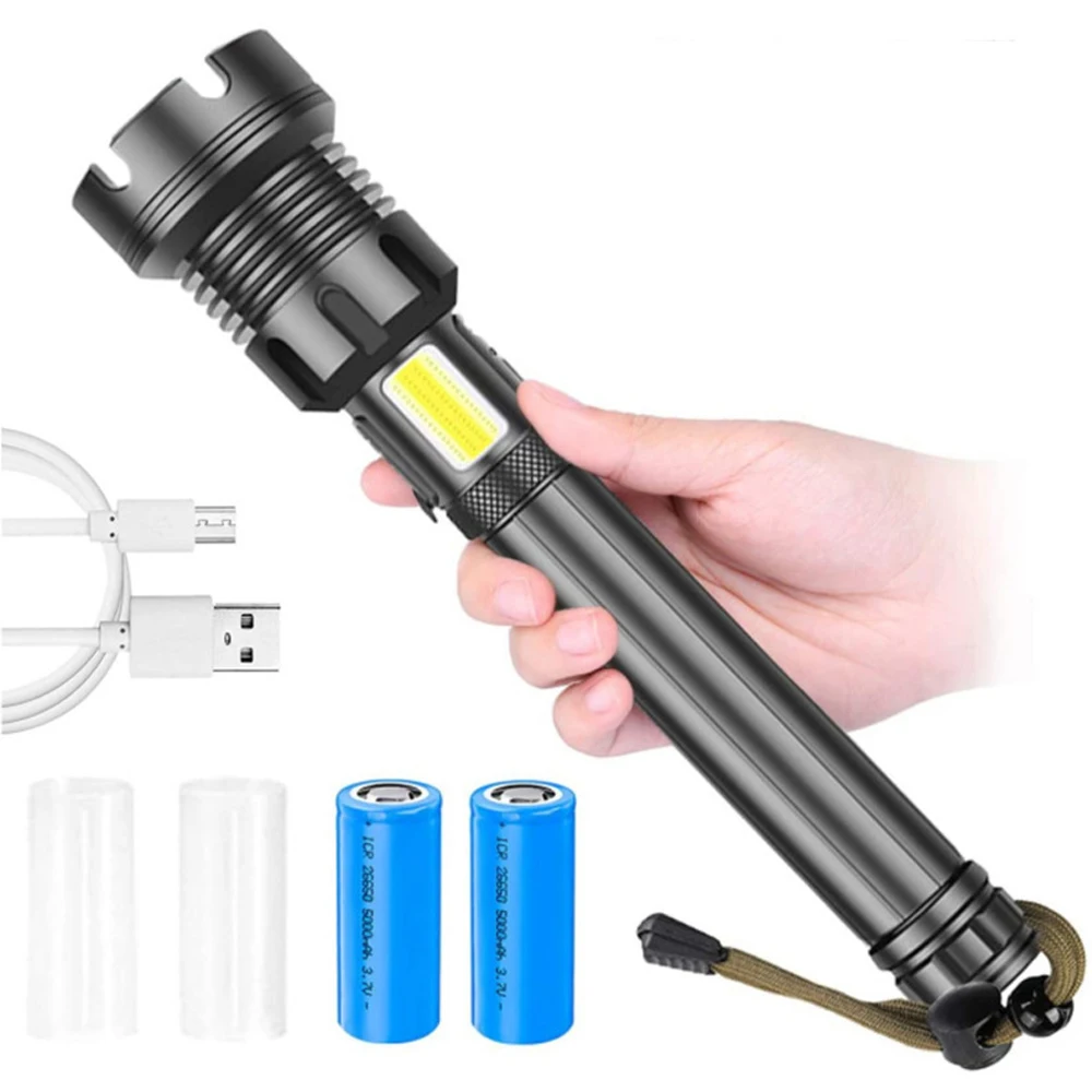 1500 lumen 3 Modes Lighting COB Outdoor Camping P70 Zoomable Torch Flashlight USB Rechargeable LED Flashlight