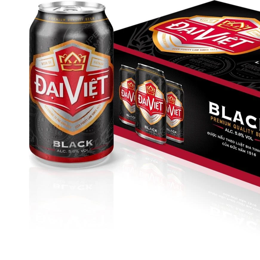 
VIETNAM WHOLESALE BLACK BEER 5.8% VOL 330ML Best taste Good Price Black Beer Strong Drink 