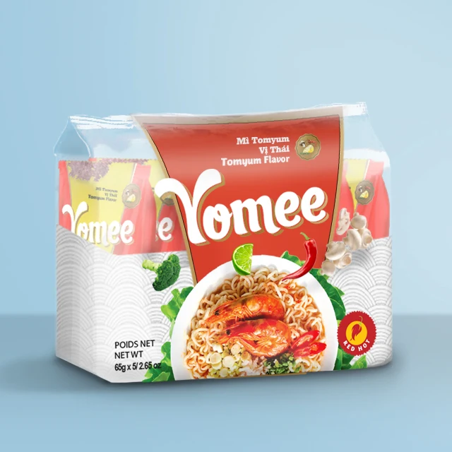 
Yomee Instant Noodles Tomyum Thai Flavor Good Price 65g x 5 packs/ bag 