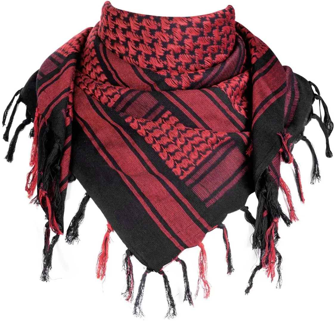 100% Cotton Shemagh New Tactical Keffiyeh Desert Head Neck Scarf Bandana for Men & Women Hijab