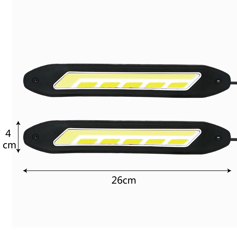 
26CM COB Fog Lights Car LED Daytime Running Lights Turn Signal Light Indicator DRL White and Yellow 