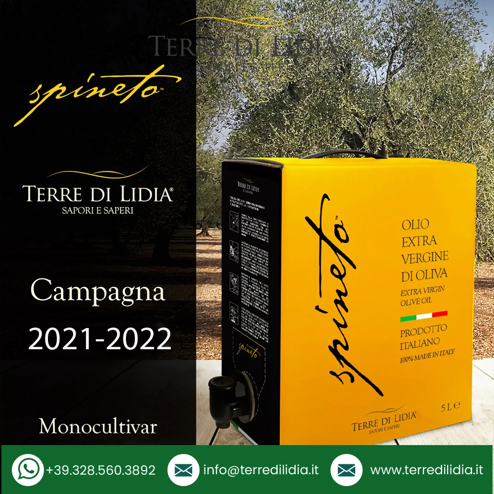 Italian Premium Cold Pressed Extra Virgin Olive Oil Bag in box Spineto 5 L