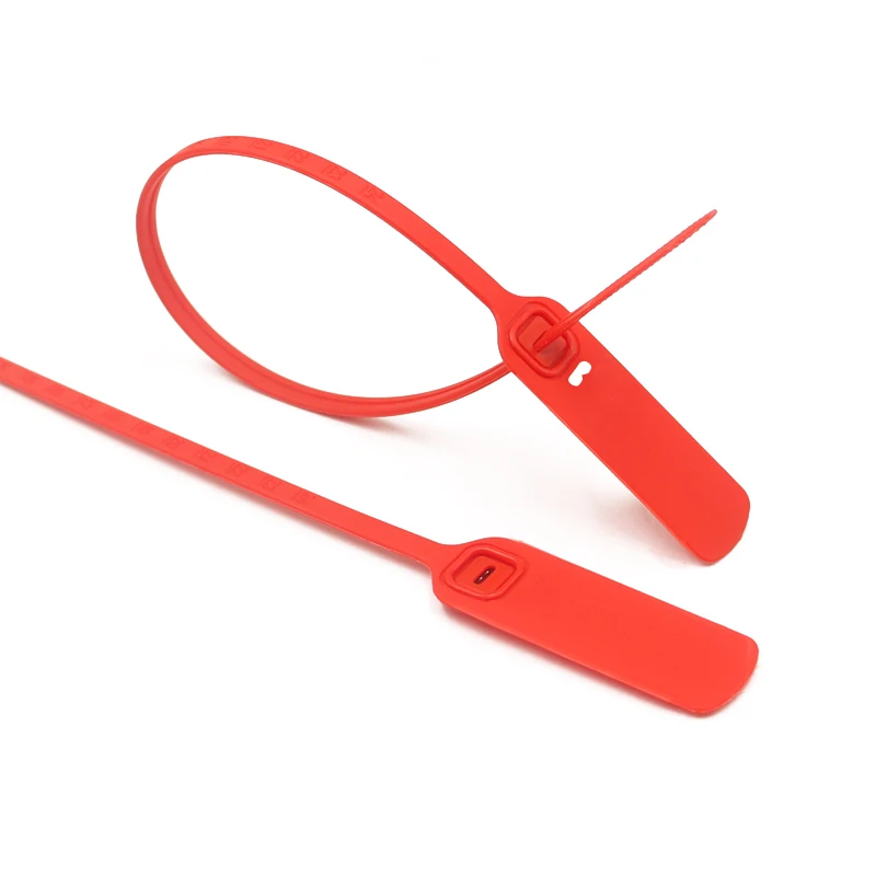 PN-PS2101 пластиковые пронумерованные охранные пломбы для водонепроницаемый пользовательские премиум красный банка с пластиковой пломбой одежды логотипом