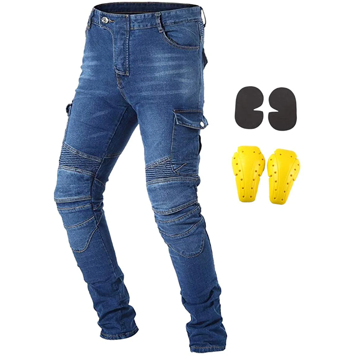 Hot selling crease style moto bike ribbed AA jeans for men, CE Protective kevlar jeans, Prime Protection