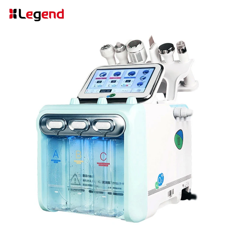 High quality Facial skin 6 in 1 H2 O2 hydra  Dermabrasion Oxygen Hydrogen jet  Facial Machine