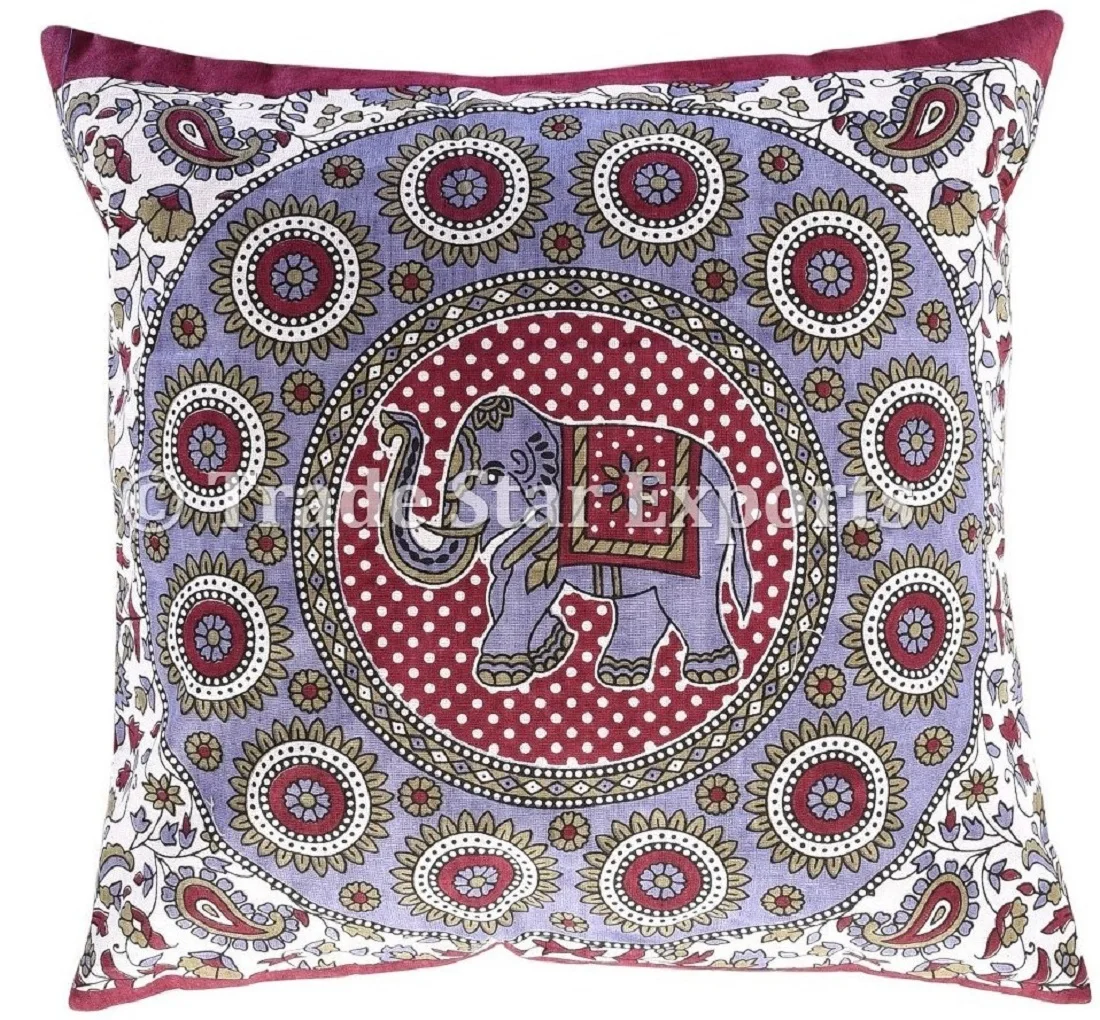 Indian Mandala Cushion Cover Ethnic Cotton Fabric Printed Pillow Cover
