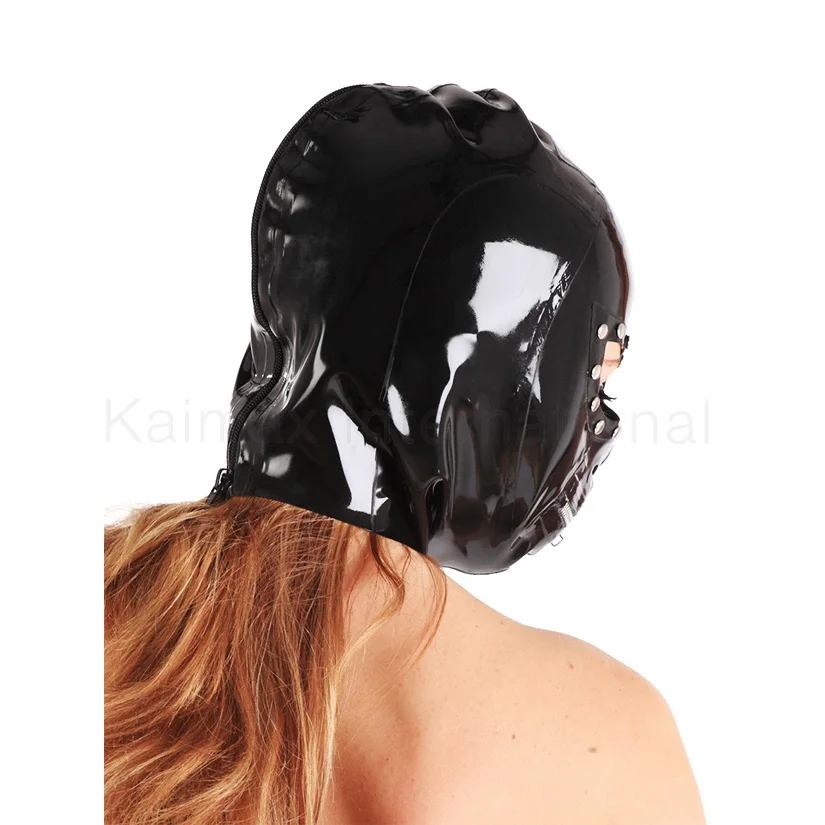 Sexy Fetish BDSM  Leather Gay Bondage Hood Mask