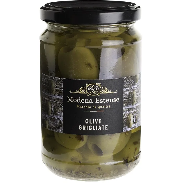 Italian pitted grilled green Olives in sunflower oil 280g high quality
