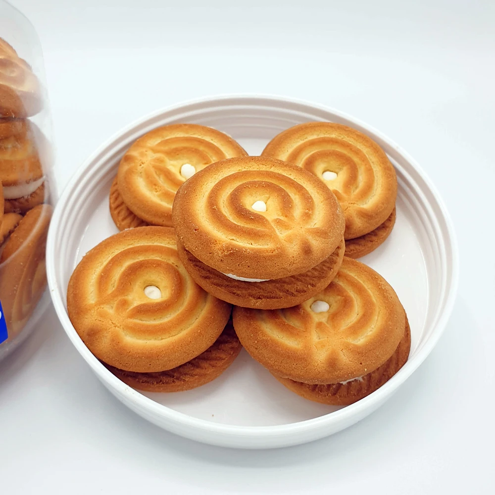  Семейная упаковка сладкая пшеничная мука хрустящее печенье Vfoods для сэндвичей с белым кремом 400 г