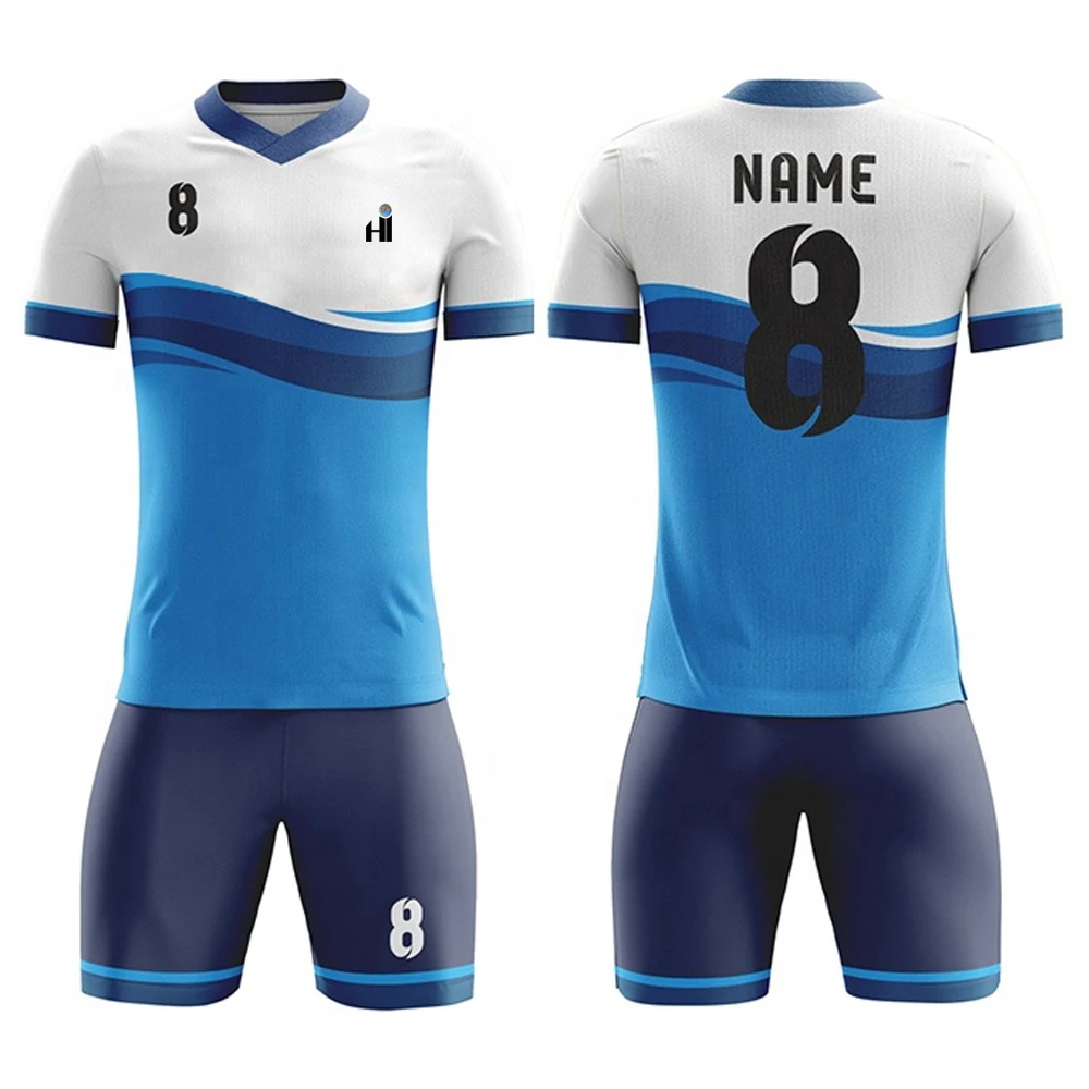 Cheap wholesale price men team wear soccer kit set uniforms designs soccer uniform football jersey & short set