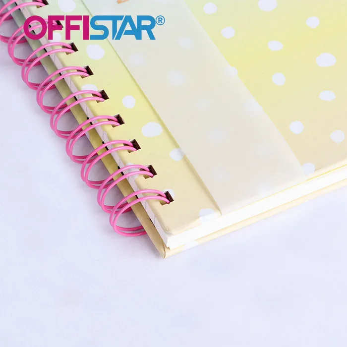 Kawaii Double Spiral Office Students Custom Stationary Notebook A4 B5 With Gradient Colors Cover For Girls Gift